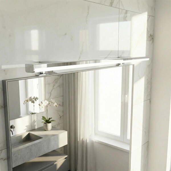 Lampada LED da Specchio 78cm 14W Cromata IP44 Tripla Installazione Colore Bianco Caldo 3.000K