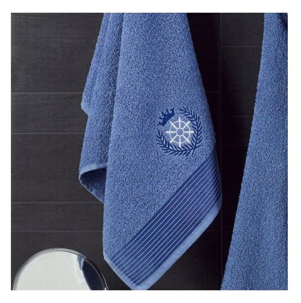 Set con accappatoio e asciugamano blu in cotone S e M – Mila Home