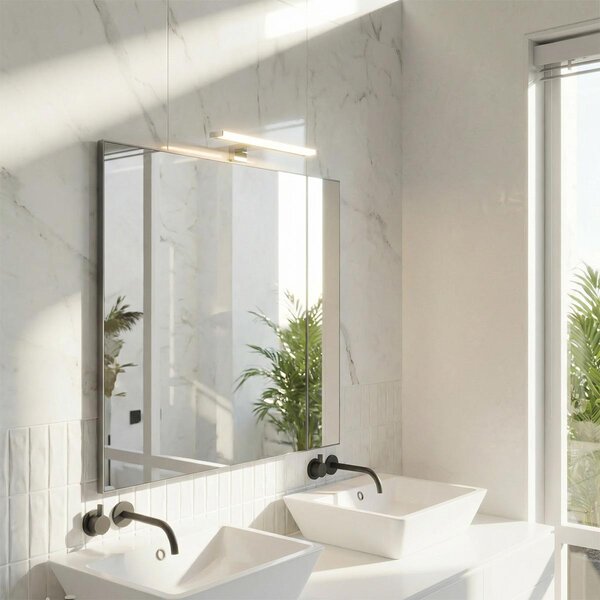 Lampada LED da Specchio 35cm 4W Bidirezionale IP44 Tripla Installazione Colore Bianco Caldo 3.000K