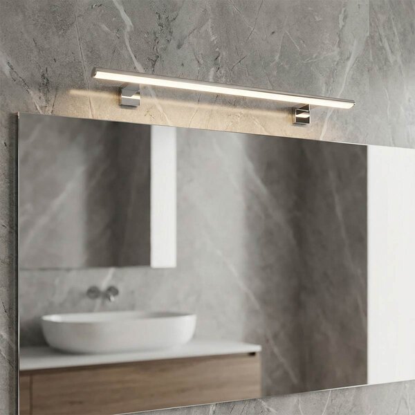 Lampada LED da Specchio 78cm 14W Cromata IP44 Stondata Tripla Installazione Colore Bianco Naturale 4.000K