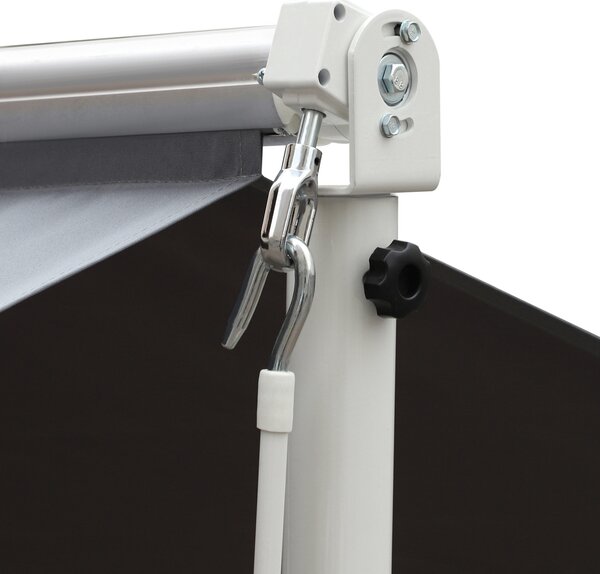 Outsunny Tenda a Doppia Pendenza Manuale retrattile Inclinazione regolabile Acciaio epossidico Bianco Poliestere impermeabilizzato Anti-UV Grigio dim. 4,50L x 3,40l x 2,55H m