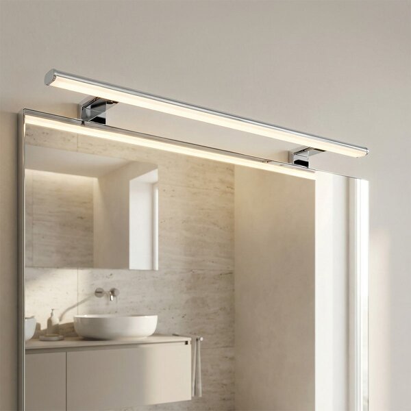 Lampada LED da Specchio 78cm 14W Cromata IP44 Stondata Tripla Installazione Colore Bianco Naturale 4.000K