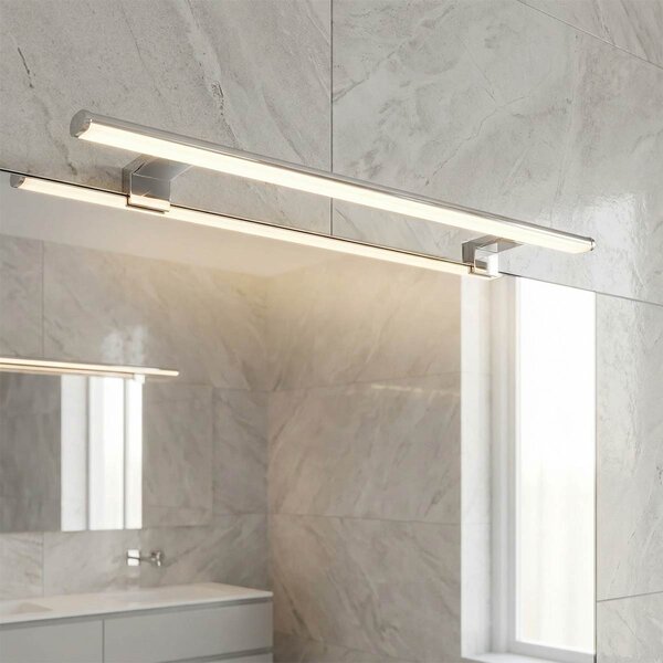 Lampada LED da Specchio 78cm 14W Cromata IP44 Stondata Tripla Installazione Colore Bianco Naturale 4.000K