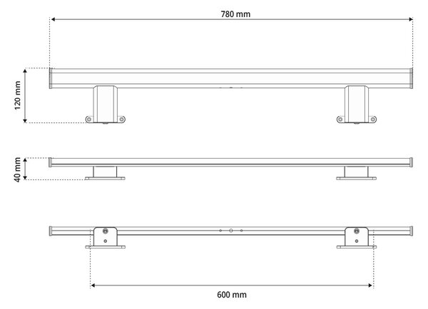 Lampada LED da Specchio 78cm 14W Cromata IP44 Stondata Tripla Installazione Colore Bianco Naturale 4.000K
