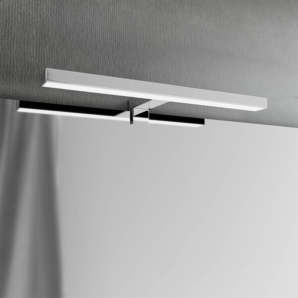 Lampada LED da Specchio 30cm Cromata 4W - Doppia Installazione Colore Bianco Caldo 3.000K
