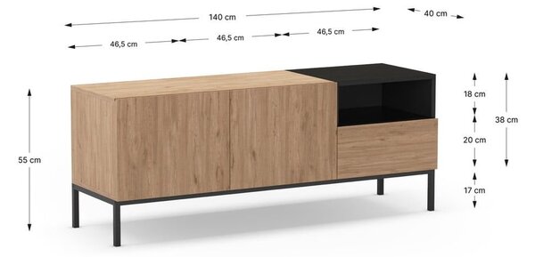 Mobile TV color crema 140x55 cm Cailin - Marckeric