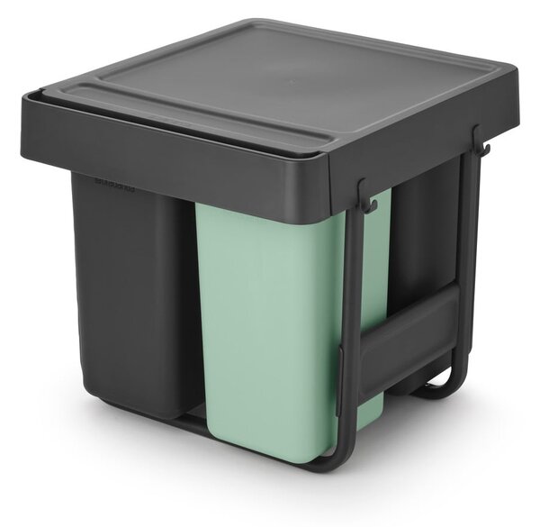 Bidone in plastica touchable per raccolta differenziata in grigio scuro menta 40 l Sort&Go - Brabantia