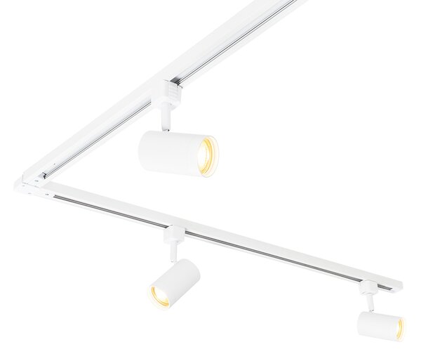 Sistema di illuminazione a binario monofase Smart con 10 faretti bianchi con Wifi GU10 - Iconic Jeana