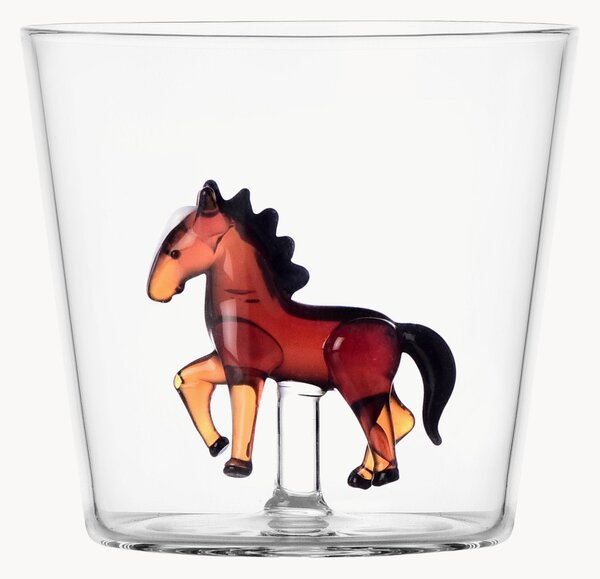 Bicchiere in vetro borosilicato fatto a mano Horse