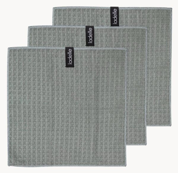 Set di 3 strofinacci waffle Sage