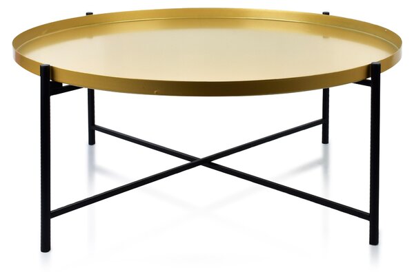Tavolino Lucas nero e oro 76 cm