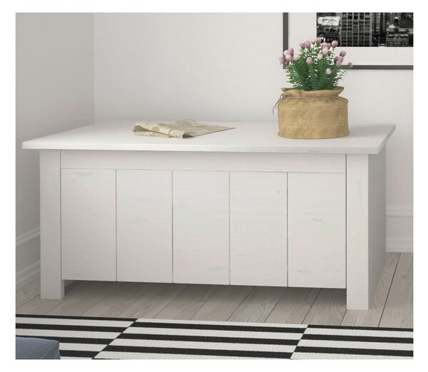 Cassapanca in legno di pino bianco 100x45 cm Bertram - Støraa
