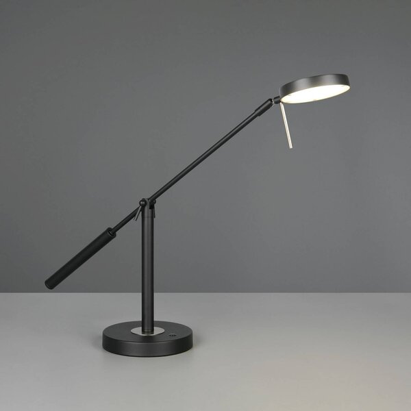 Trio Lighting Lampada da scrivania Monza, dimmerabile, Nero, Studio / Ufficio, Metallo, Moderno, Lampada da tavolo