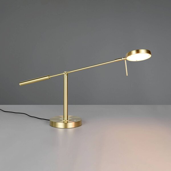 Trio Lighting Lampada da scrivania Monza, dimmerabile, Ottone / Oro, Studio / Ufficio, Metallo, Moderno, Lampada da tavolo