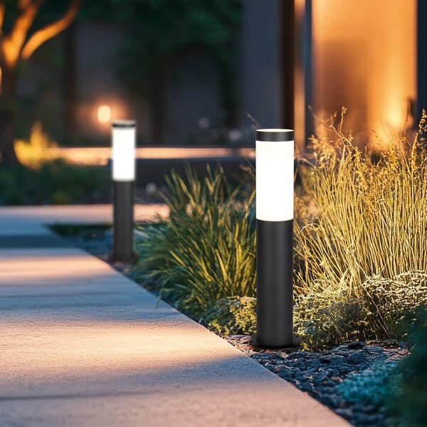 Trio Lighting Lampione da giardino Trioto, dimmerabile, Nero, Acciaio Inox, Moderno, Lampada da esterni
