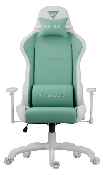 Sedia da gaming SENSE7 Spellcaster FUKU in ecopelle nera - Sedia da ufficio ergonomica per scrivania, fino a 150 kg, con funzione di oscillazione, poltrona direzionale, poltrona per PC