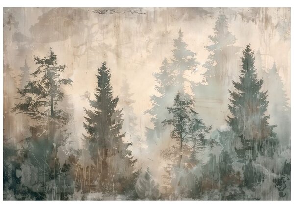 Carta da parati – Nebbia forestale in toni pastello