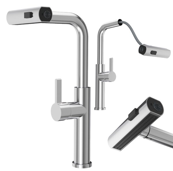 Granitan - Rubinetto da cucina - Rubinetto per lavello - Bocca estraibile - Orientabile - Argento - GIRO