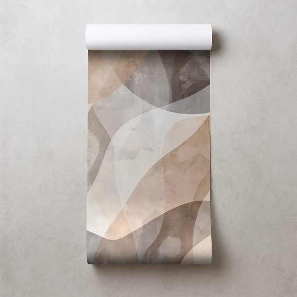 Carta da parati – Forme astratte beige e grigie