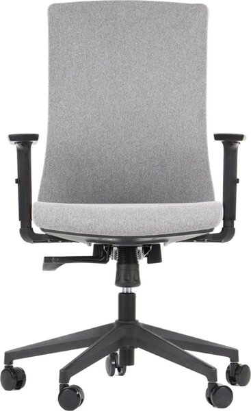 Sedia da ufficio girevole ergonomica TONO, base in nylon, braccioli regolabili, rivestimento grigio