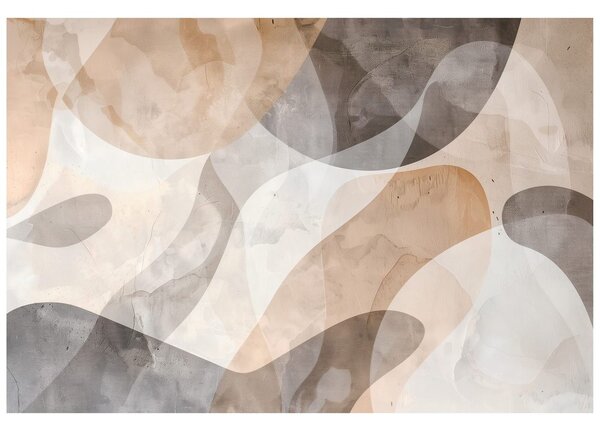 Carta da parati – Forme astratte beige e grigie