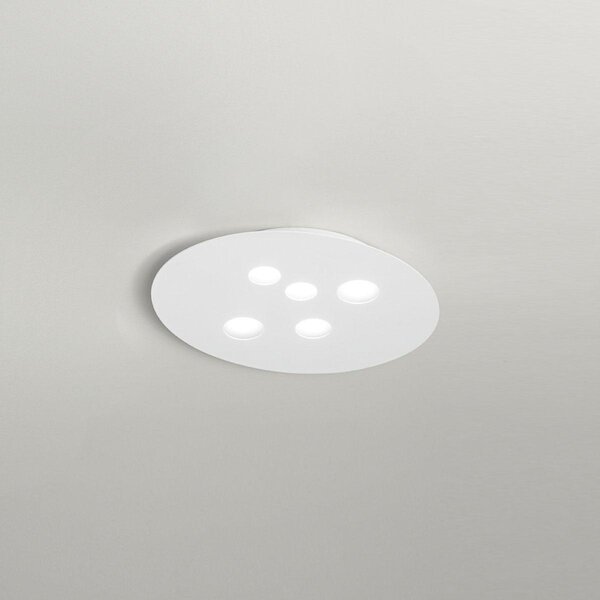 Lampada a Soffitto LUNA P/M 5xGX53 Max 5x8W Bianco - Struttura in Metallo e Diffusore in Alluminio - Gea Luce - Illuminazione per Interni