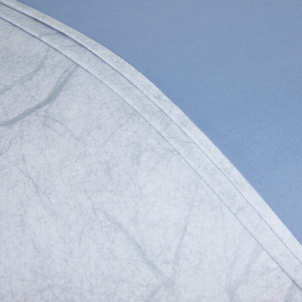 Copripiumino Con Federe In Percalle Paper Matrimoniale - 255X255 + 2 Federe50X80 Carrara Moderno Blu Caleffi