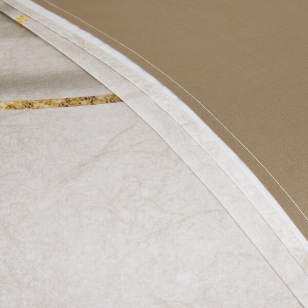 Copripiumino Con Federe In Percalle Paper Matrimoniale - 255X255 + 2 Federe50X80 Carrara Moderno Beige Caleffi