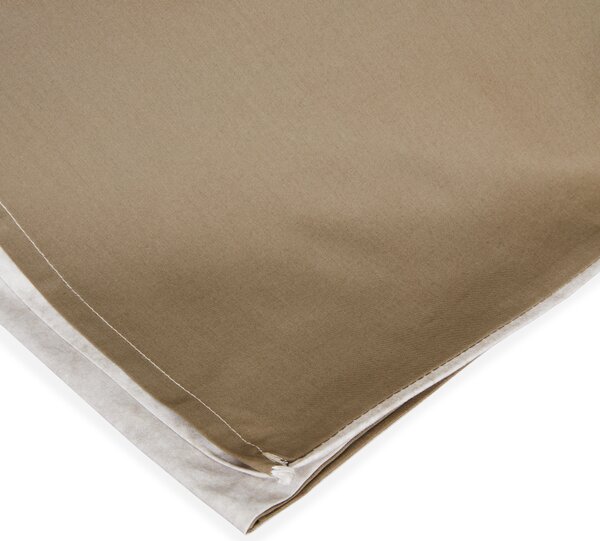 Copripiumino Con Federe In Percalle Paper Matrimoniale - 255X255 + 2 Federe50X80 Carrara Moderno Beige Caleffi