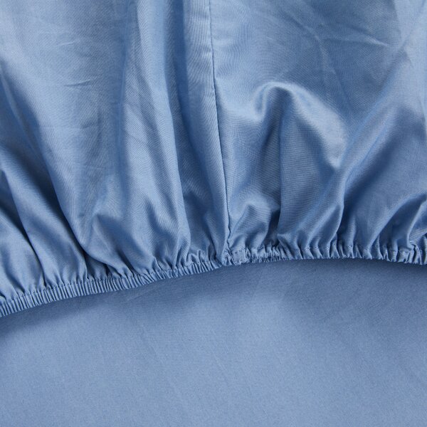 Completo Lenzuola In Percalle Paper Matrimoniale - 250X290 175X205 + 2 Federe 50X80 Carrara Moderno Blu Caleffi