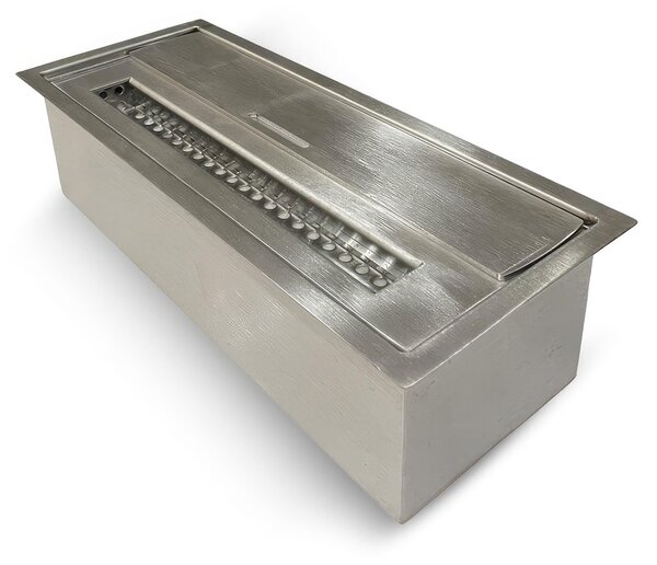 Bruciatore per camino a bioetanolo biocamino in acciaio inox 1,5 lt L30xP12.5xH8.5 cm