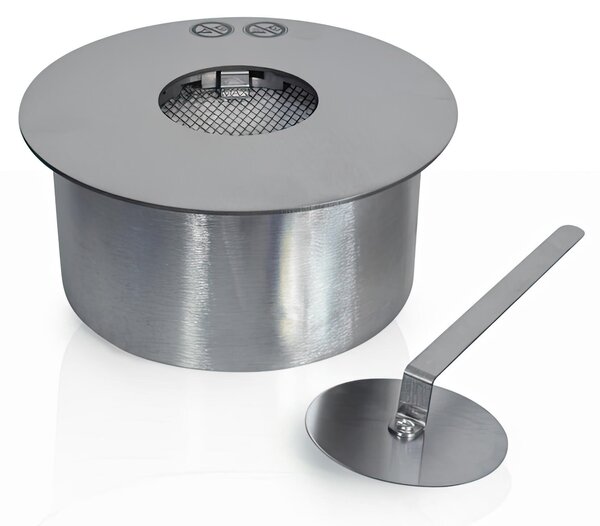 Bruciatore tondo per camino a bioetanolo biocamino inox 2,5 lt d.25 cm