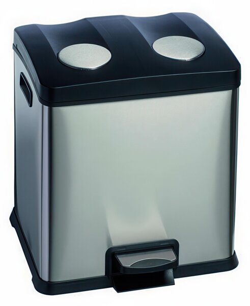 Pattumiera a Pedale per la raccolta differenziata MULTIFLUX 24 con 4x12 Lt Dimensioni 41x44x h 48 cm - peso 5,8 kg garanzia 10 anni inox satinato anti-traccia