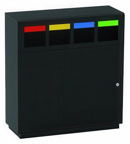 Pattumiera Postazione raccolta differenziata VERONA PLUS con 4x40 Lt Reparti in Acciaio inox Dimensioni 103x40x h 111 cm -peso 64 kg garanzia 10 anni