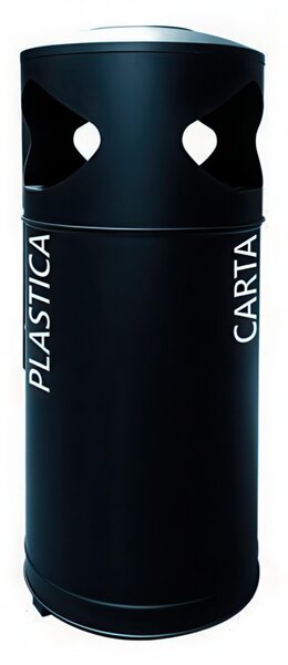 Portacenere gettacarte per la raccolta differenziata raccolta differenziata STATION CITY con 3x35 Lt Dimensioni 46x46x h 115 c -peso 25 kg garanzia 10 anni colore nero