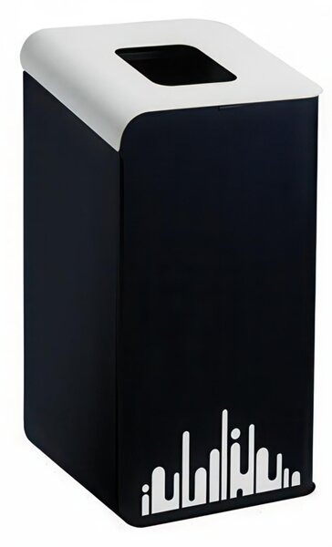 Gettacarte per la raccolta differenziata RUBIK EVO inox Dimensioni 41x45x h 80 cm - Peso 15 Kg- 80 LT con colore Nero-Bianco