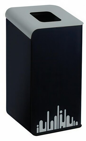 Gettacarte per la raccolta differenziata RUBIK EVO inox Dimensioni 41x45x h 80 cm - Peso 15 Kg- 80 LT con colore Nero-Grigio