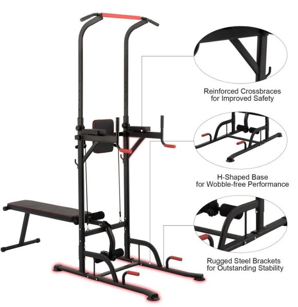 Power towe con panca e dip station