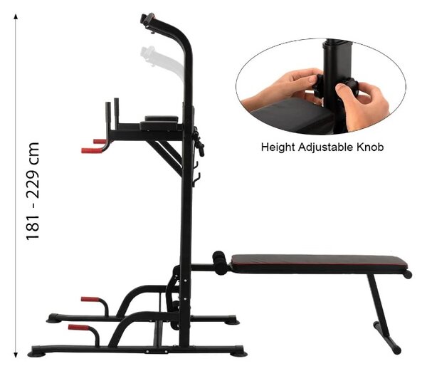 Power towe con panca e dip station