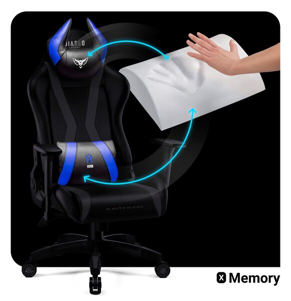 Sedia da gaming Diablo X-Horn 2.0 Normal Size, nero-blu