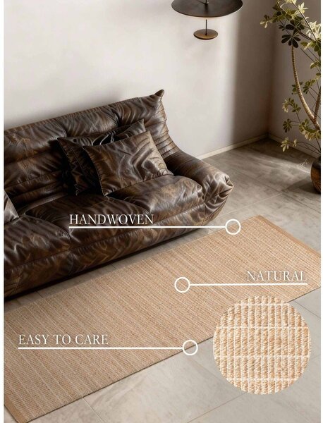 Passatoia di colore naturale in misto iuta reversibile/tessuta a mano 80x300 cm Birka – Villeroy&Boch