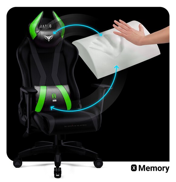 Sedia da gaming Diablo X-Horn 2.0 Normal Size: nero-verde