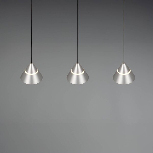 Trio Lighting Lampada LED a sospensione Romeo Lunghezza 55 cm Metallo color, Alluminio / Grigio / Zincato, Soggiorno / Sala da pranzo, Metallo, Moderno