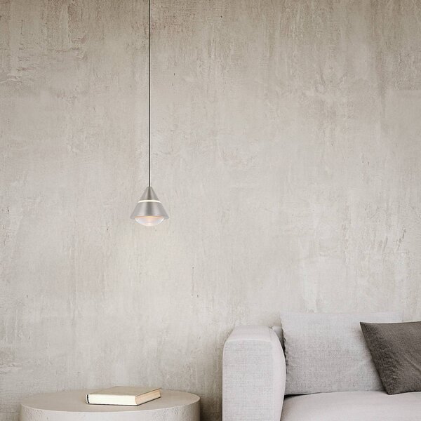 Trio Lighting Lampada LED a sospensione Romeo, Ø 14 cm, color nichel, metallo, CCT Romeo, Alluminio / Grigio / Zincato, Soggiorno / Sala da pranzo, Metallo, Moderno