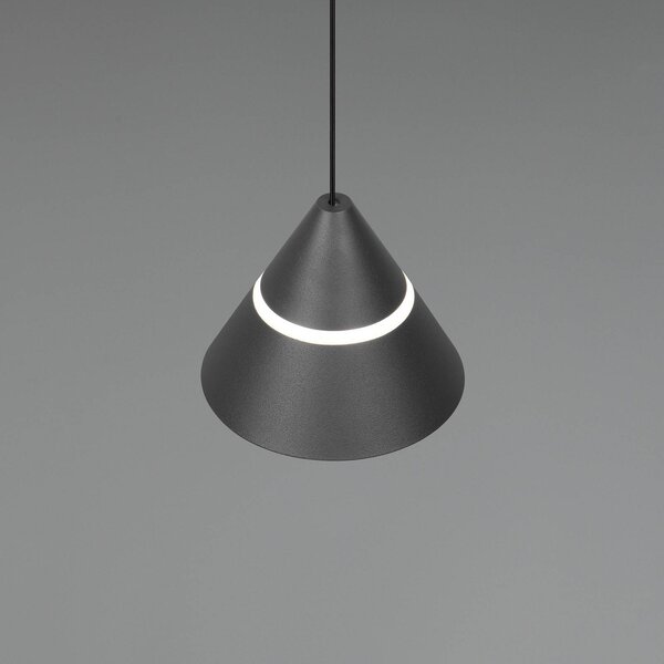 Trio Lighting Lampada LED a sospensione Romeo, Ø 14 cm, nera, metallo, CCT Romeo, Nero, Soggiorno / Sala da pranzo, Metallo, Moderno