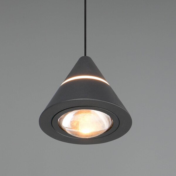 Trio Lighting Lampada LED a sospensione Romeo, Ø 14 cm, nera, metallo, CCT Romeo, Nero, Soggiorno / Sala da pranzo, Metallo, Moderno