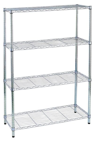 Libreria in KIT-4 Ripiani - 90x35xh137 cm - peso 9,56 kg montante da 2,6 cm Archimede Cromo lucido