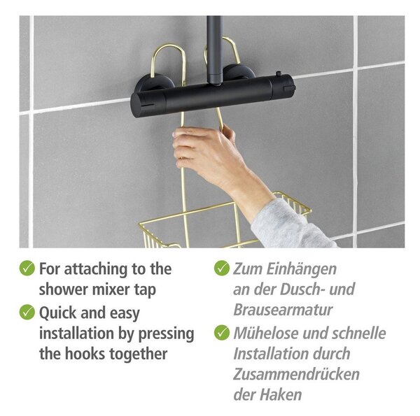 Mensola da bagno sospesa in acciaio inox color oro Milo - Wenko