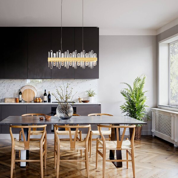 By Rydéns Rydens Lampada LED a sospensione Triumph Bar, 80 cm, Bar, Chiaro / Trasparente, Soggiorno / Sala da pranzo, Vetro, Moderno