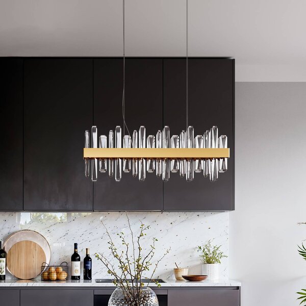 By Rydéns Rydens Lampada LED a sospensione Triumph Bar, 80 cm, Bar, Chiaro / Trasparente, Soggiorno / Sala da pranzo, Vetro, Moderno